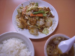 肉野菜炒めライス